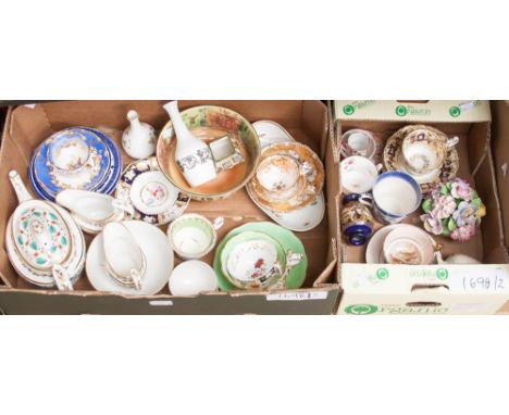 A collection of early 19th Century and later ceramics and teaware including Machin teaset, early Spode plate, Davenport, John