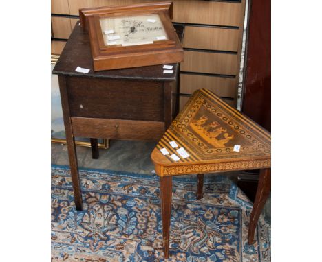 A pair of sewing tables, a presentation barometer and two walking canes 