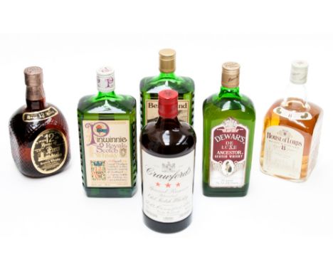 Ben Roland 12 year old de luxe; Pinwinnie Royal scotch whisky, 12 year old; Crawfords Special Reserve; 12 year old House of P
