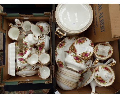 Royal Albert Old Country Roses, part dinner service,tea service and coffee service, including tureens and covers, coffee pot,