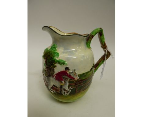 A hand painted Royal Doulton mounted Huntsman and Hounds scene - opening a gate, 1st edition, hand painted H.B. 5650 W to bas