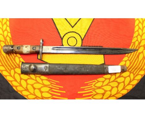A British bayonet and scabbard 