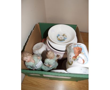 Royal Doulton 'Snowman Collection' mug, bowl and two plates; together with Wedgwood and Spode coffee cans (4) a Minton Haddon