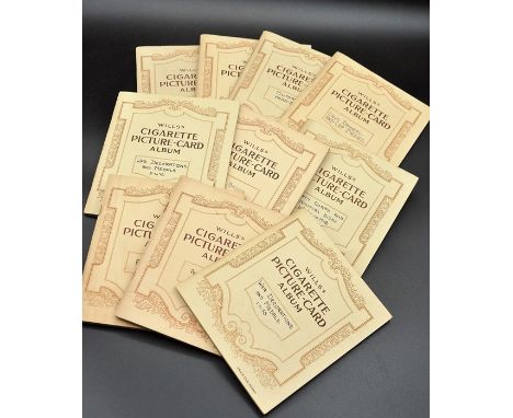 Will's Cigarette Picture Card Albums circa 1910-1920 10 in total some complete and some almost complete albums includes War D