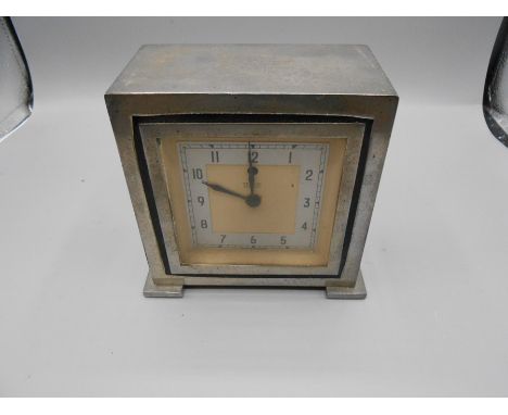 Vintage Metal Cased Temco Electric Mantle Clock 5 1/2 x 5 1/2  inches 