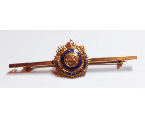 MILITARIA 9CT GOLD ROYAL ARMY SERVICE CORPS 3.3g

NO. 33