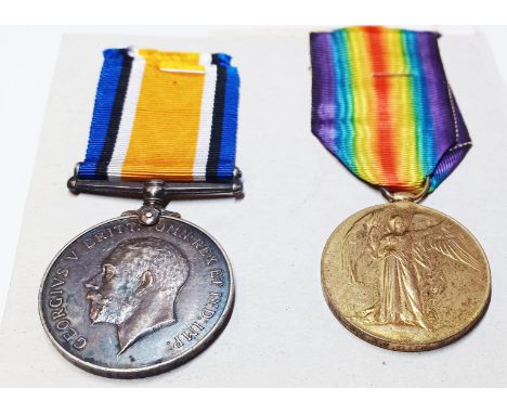 MILITARIA - PAIR OF BRITISH WW1 MEDALS AWARDED TO 96654 PTE. A E ELLEN. R A M C

NO. 11