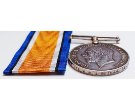 MILITARIA - BRITISH WW1 1914-8 MEDAL AWARDED TO 2516 PTE. V B DERRIMAN 22 LOND. R

NO.14