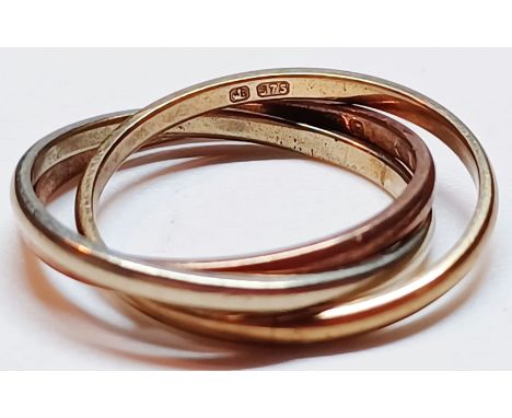 A TRI COLOUR RING 2.6g&nbsp; SIZE L

THIS LOT IS IN SECURE STORAGE, VIEWING BY APPOINTMENT ONLY
