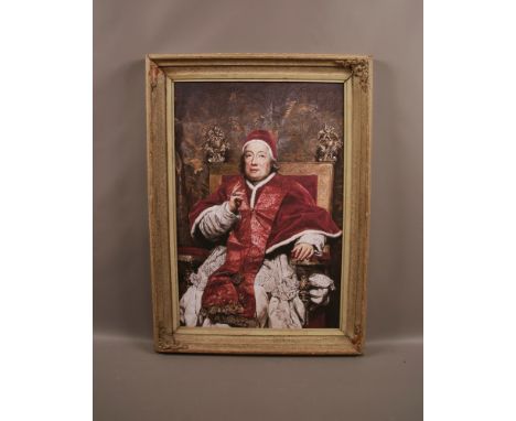 Portrait of Pope Clement XIII, Print on Canvas.Framed. 90x65cm#8 