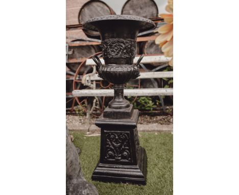 Large Black Cast Iron Planter 