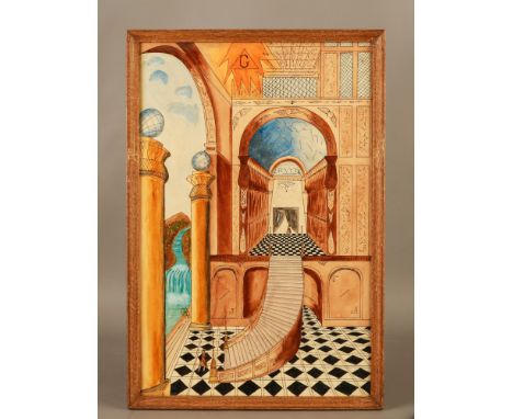 Masonic Tracing Board of the 2nd Degree Tools of the Trade60x39cm 