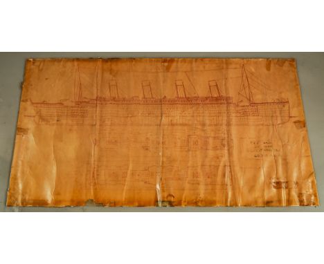 Original Titanic PlanThis is a rare piece. Original Titanic site navigation plans, found in an old Harland and Wolff tradesma