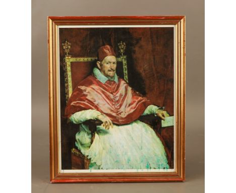 Portrait of Pope Innocent X by Diego Velazquez, Print on Canvas. 42x34cm#6 