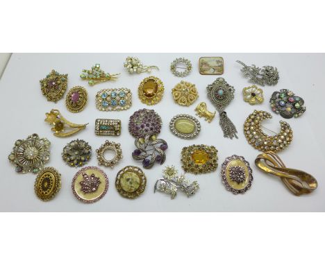 Costume brooches and scarf clips 