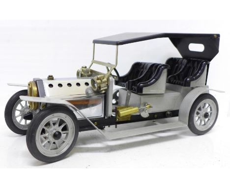A Mamod SA1L silver coloured Vintage Steam Car 