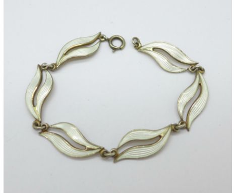 A silver gilt and white enamel Aksel Holmsen, not signed