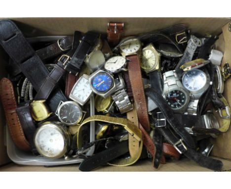 A collection of watches including Sekonda, Accurist and wristwatch straps 