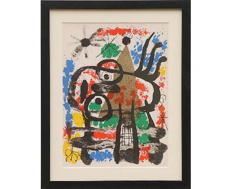 JOAN MIRO 'Abstract 2', lithograph, printed by Maeght, 1959, 29cm x 38cm, framed and glazed. 