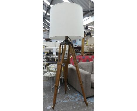 RESTORATION HARDWARE SURVEYORS FLOOR LAMP, with shade,  199cm H overall. 