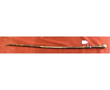 British WWI Somerset Light Infantry Swagger Stick, a silver plated handle and tip and in excellent condition