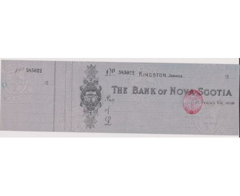 Cheque Bank of Nova Scotia - Kingston Jamaica