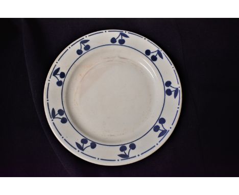 German WWII Tea Plate with an nice design of blue cherries, the base stamp with the design s of Eagle above a Swastika surrou