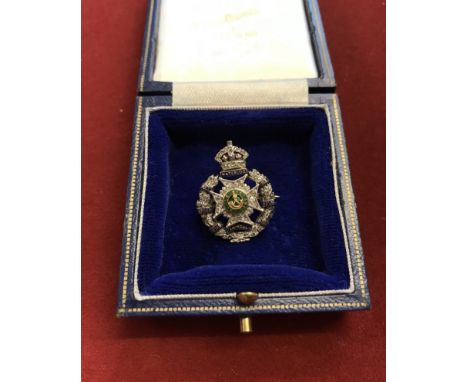 British WWI (The Prince Consort's Own) Rifle Brigade Gold and Diamond Sweetheart brooch, a beautiful design in the style of t
