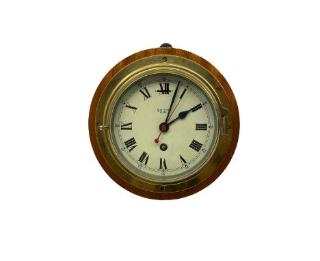 Smiths Astral - 20th-century ships bulkhead clock with an 8-day timepiece movement, with a painted dial, roman numerals, minu