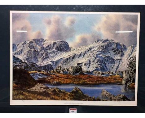 After Neil Barlow - Scafell and Scafell Pike from Crinkle Craggs, limited edition print, signed in pencil and numbered 126/65