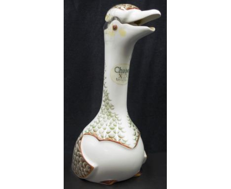 Decanter bottle Chabot France Armagnac in presentation Goose form limited edition ceramic decanter, marked to base with date 