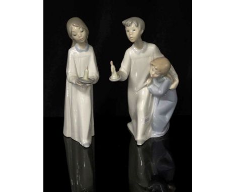 Two Lladro bedtime figures with candles comprising #4874 and #4868, height 20.5cm approx