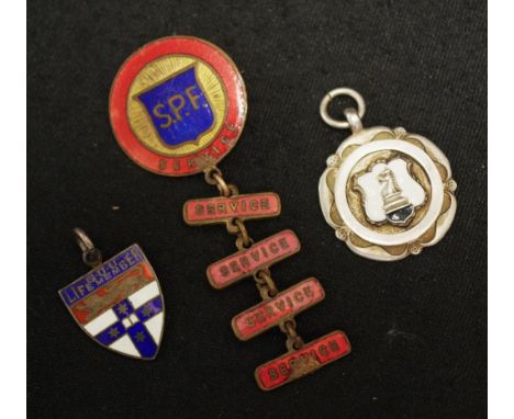 Edward VIII  silver chess club medallion etc Birmingham 1936, with enamel decorated chess form to face, and engraved award fr