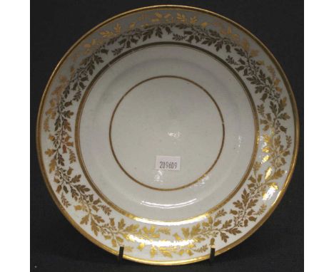 Barr Worcester gilded saucer dish C:1800 20cm diameter, incised B.