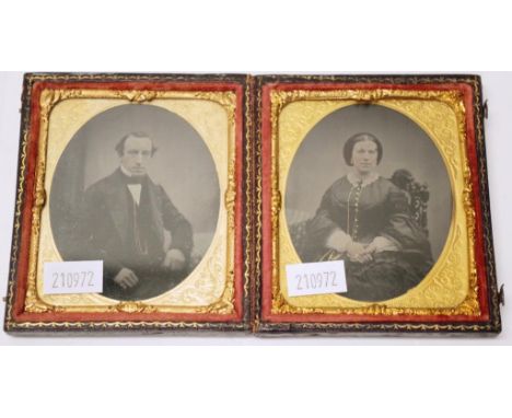 Two antique portrait photographs 9.5cm x 8cm approx