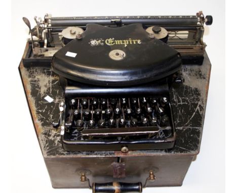 Empire #1 typewriter in original tin case circa 1895 - 1910, (similar typewriter seen in Downtown Abbey)
