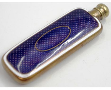 Antique enamel and brass scent bottle height 6.5cm approx