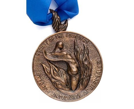 Medal of Jewish interest awarded to Rocky Graziano in 1977 by the American Friends of the Hebrew University in Tel-Aviv, Isra