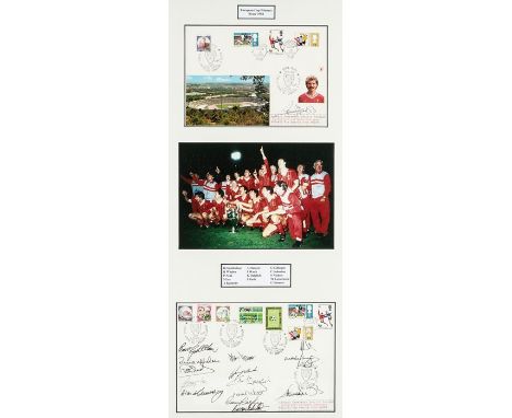 Liverpool FC 1984 European Cup Winners colour photograph and two signed first day covers, one first day cover signed in ink b