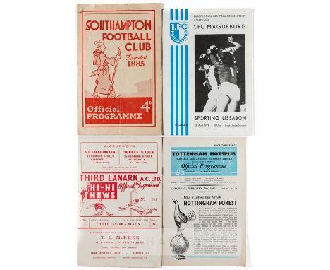 Group of Scottish, English and European match programmes with ticket stubs, comprisng Third Lanark fixtures v Dunfermline 28t