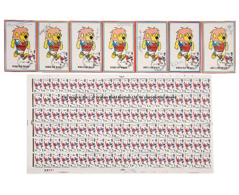 Seven World Cup Willie 1966 World Cup First Day Covers signed by members of England's winning team,postmarked Harrow and Wemb