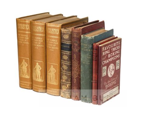 Collection of eight vintage boxing books, comprising Boxiana or 'Sketches of Modern Pugilism' (1824) Vol IV only (4/4); three