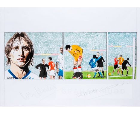 Paul Trevillion (British, b.1934), YOU ARE THE REF - LAWS OF FOOTBALL NO. 64, featuring original drawing of Luka Modric,  as 