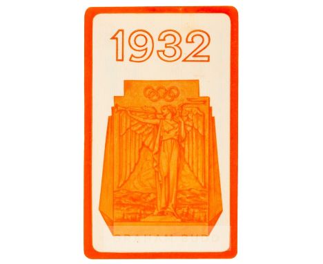 1932 Lake Placid Winter Olympic Games Bleacher Season Ticket,obverse printed III OLYMPIC WINTER GAMES LAKE PLACID 1932 FEB 4-