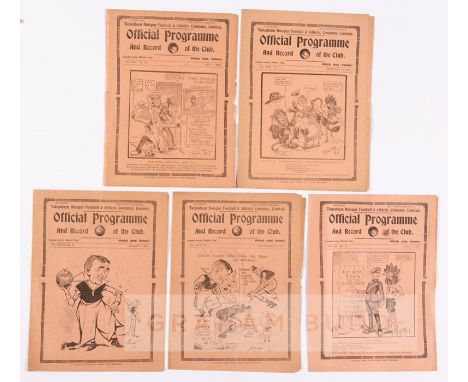 Five Tottenham Hotspur v Arsenal programmes at White Hart Lane,comprising 1924-25, 1926-27, 1927-28, 1933-34 and 1934-35, gen