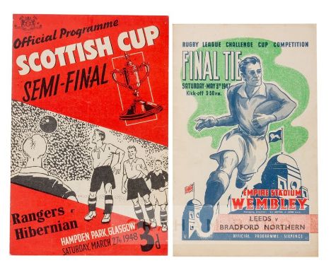 Collection of 16 football programmes,including Rangers v Hibernian 1948 Scottish Cup s/f; from season 1956-57 Everton v Leeds