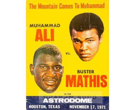 Official programme for the Muhammad Ali v Buster Mathis fight at the Houston Astrodome 17th November 1971,reasonably good con