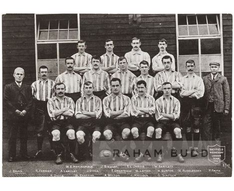 Rare 1904-05 Sheffield Wednesday vintage oversize team postcard,published by Delittle, Fenwick & Co. of York, depicting the S