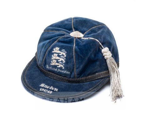 England cap awarded to Billy Wright for the international match v Sweden played at Arsenal FC’s Highbury ground in season 194