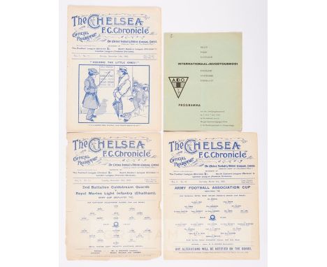 Six Representative Match programmes all played at Chelsea FC's Stamford Bridge ground,comprising: 2nd Battalion v Royal Marin